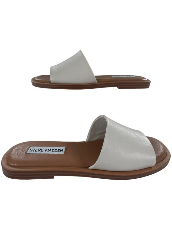 Steve Madden Shoes - Steve Madden Dakoda Bone Leather Slide Sandals Flats Shoes Women's Size 6 NEW